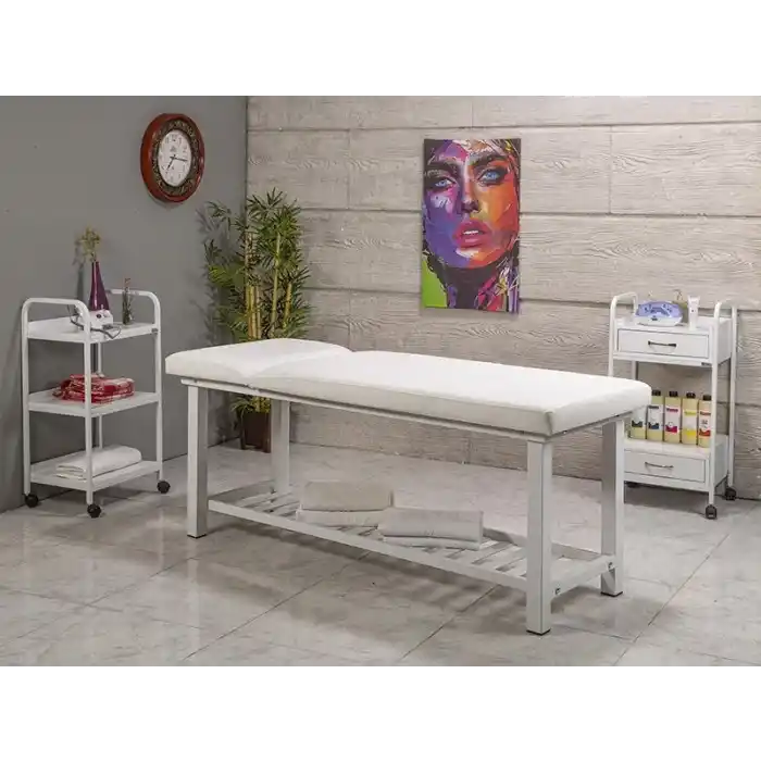 Elit Ekstra Sağlam Sırt Hareketli Bakım Masası Beyaz | Ayarlanabilir Sırt Destekli Dayanıklı 3221