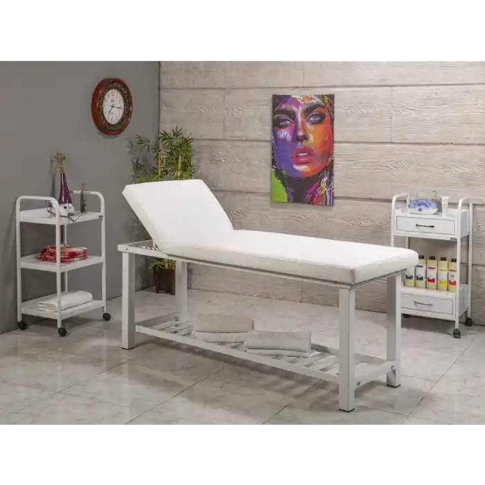 Elit Ekstra Sağlam Sırt Hareketli Bakım Masası Beyaz | Ayarlanabilir Sırt Destekli Dayanıklı 3221