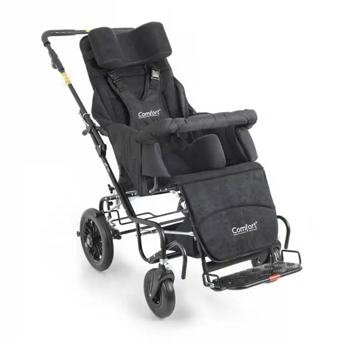 Comfort Plus Size 7 Engelli Çocuk ve Yetişkin Puseti | Katlanabilir Alüminyum Gövde, 5 Noktalı Emniyet Kemerli, 90 kg Taşıma Kapasiteli