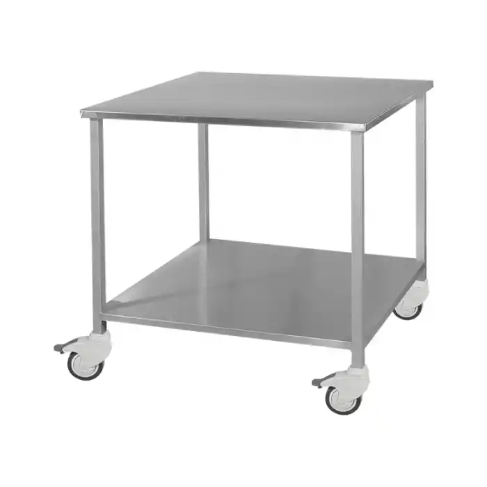 Ameliyathane Alet Arabası | Tamamı Paslanmaz Çelik Gövde, Antistatik Tekerlekli, 50x70x75cm E-253