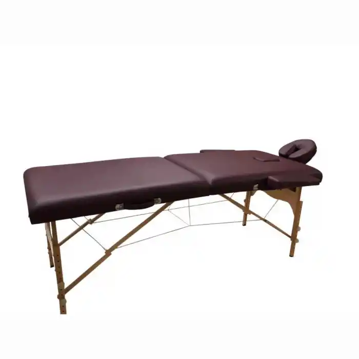 Comfort Plus Masaj Masası Bordo | Ahşap Ayaklı, Ayarlanabilir Yükseklik, Taşıma Çantalı GM-201