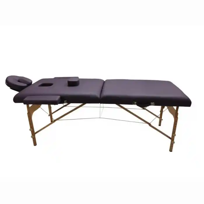 Comfort Plus Masaj Masası Mor | Ahşap Ayaklı, Ayarlanabilir Yükseklik, Taşıma Çantalı GM-201