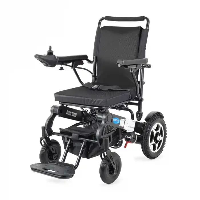 Comfort Plus Akülü Tekerlekli Sandalye Siyah | Katlanabilir Güçlü Sürüş Ergostar-Lux