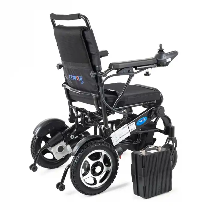 Comfort Plus Akülü Tekerlekli Sandalye Siyah | Katlanabilir Güçlü Sürüş Ergostar-Lux
