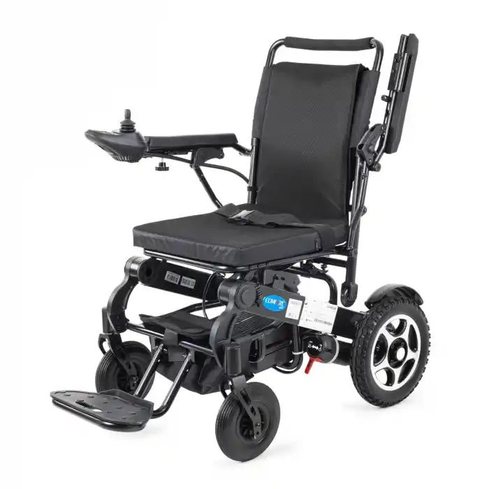 Comfort Plus Akülü Tekerlekli Sandalye Siyah | Katlanabilir Güçlü Sürüş Ergostar-Lux