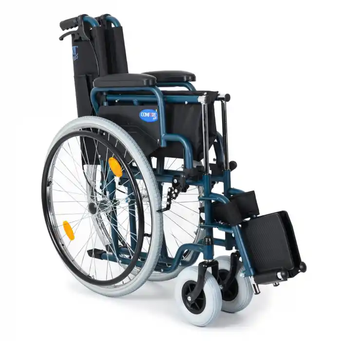 Comfort Plus Tekerlekli Sandalye | 45 cm Oturum Genişliği, Refakatçi Frenli, Çelik Gövde DM-312