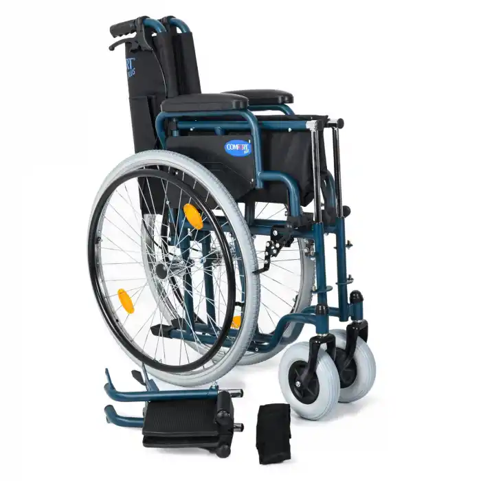Comfort Plus Tekerlekli Sandalye | 45 cm Oturum Genişliği, Refakatçi Frenli, Çelik Gövde DM-312