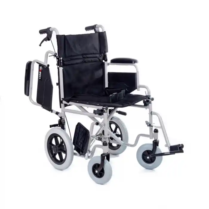 Comfort Plus Transfer Tekerlekli Sandalye | Refakatçı Frenli, Ayarlanabilir Ayaklı, Mini Tasarım DM-327