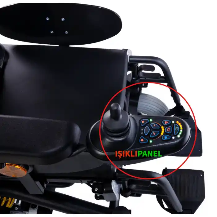 Comfort Plus Akülü Tekerlekli Sandalye | Amortisörlü Lüks Sürüş, 2x320W Motor, Işıklı Joystick, Far ve Sinyal Sistemli DM-450 Luxury