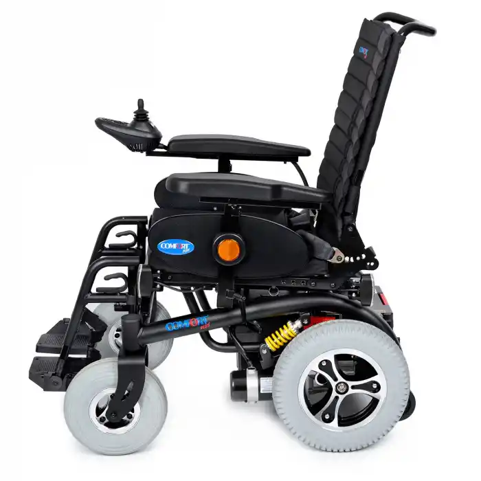 Comfort Plus Akülü Tekerlekli Sandalye | Amortisörlü Lüks Sürüş, 2x320W Motor, Işıklı Joystick, Far ve Sinyal Sistemli DM-450 Luxury