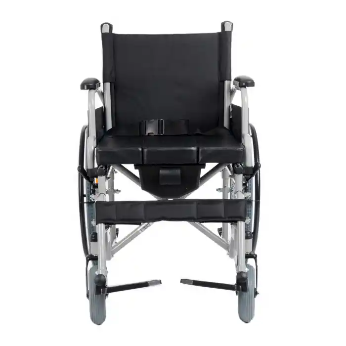 Comfort Plus Tekerlekli Sandalye | WC Özellikli, 45 cm Oturum Genişliği, Refakatçi Frenli, Çelik Gövde DM-545