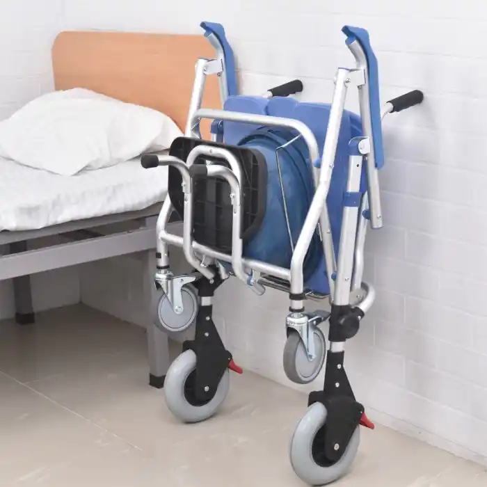 Comfort Plus Tuvaletli Tekerlekli Sandalye | Katlanabilir Alüminyum Gövde, Klozete Yanaşabilir Tasarım DM-69U