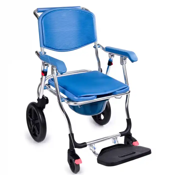 Comfort Plus Banyo ve Tuvalet Tekerlekli Sandalye | Katlanabilir Alüminyum Şase, Hafif Tasarım DM-70