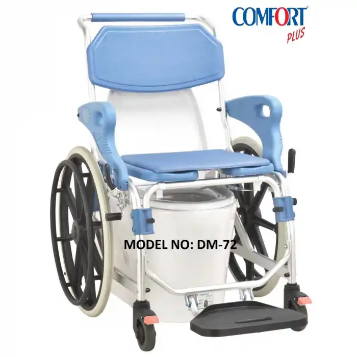 Comfort Plus Tekerlekli Sandalye | Banyo ve Tuvalet Özellikli, Quick Release, Alüminyum Gövde DM-72