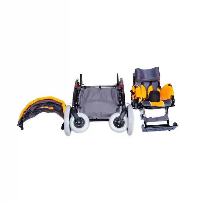 Comfort Plus Engelli Puseti Turuncu | Alüminyum Şase, İki Yönlü Ayarlanabilir Koltuk, 35 cm Oturum Genişliği, DM-8001 BUGGY