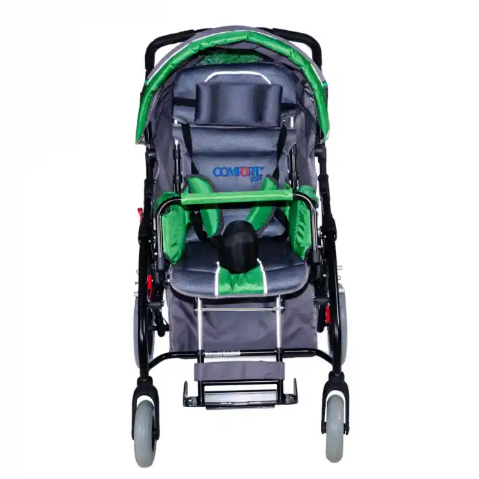 Comfort Plus Engelli Puseti Yeşil | Alüminyum Şase, İki Yönlü Ayarlanabilir Koltuk, 40 cm Oturum Genişliği, DM-8001 BUGGY
