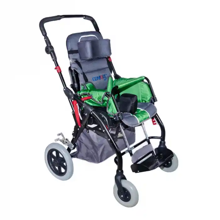Comfort Plus Engelli Puseti Yeşil | Alüminyum Şase, İki Yönlü Ayarlanabilir Koltuk, 40 cm Oturum Genişliği, DM-8001 BUGGY
