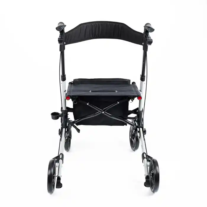 Comfort Plus Rolatör Yürüteç Gri | Alüminyum Gövde, Katlanabilir, Oturmalı, Frenli ve Dolgu Tekerlekli DM-9102