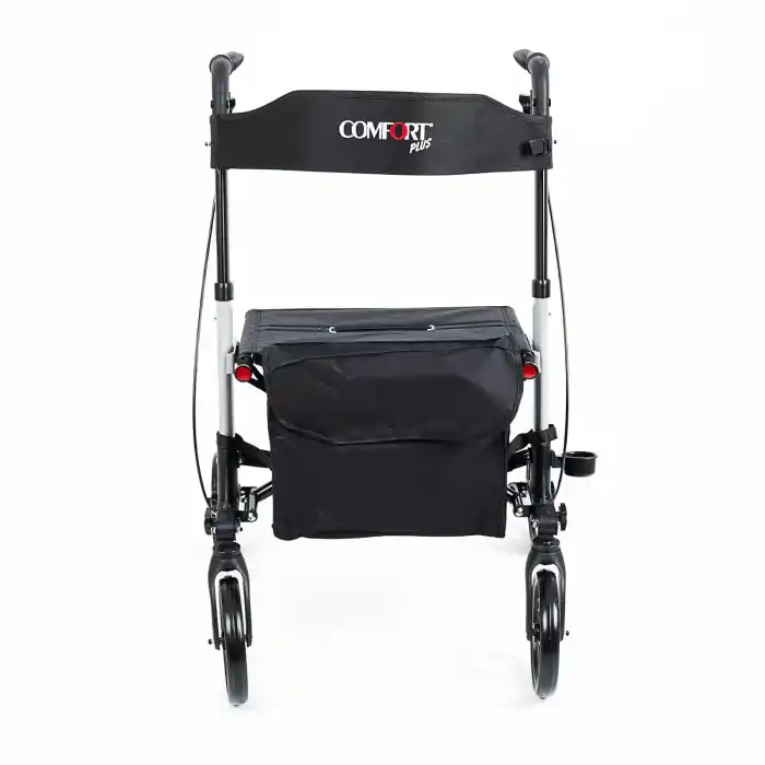 Comfort Plus Rolatör Yürüteç Gri | Alüminyum Gövde, Katlanabilir, Oturmalı, Frenli ve Dolgu Tekerlekli DM-9102