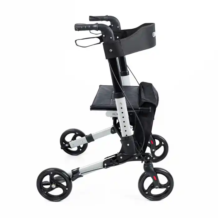 Comfort Plus Rolatör Yürüteç Gri | Alüminyum Gövde, Katlanabilir, Oturmalı, Frenli ve Dolgu Tekerlekli DM-9102