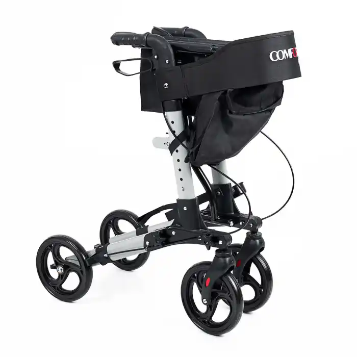 Comfort Plus Rolatör Yürüteç Gri | Alüminyum Gövde, Katlanabilir, Oturmalı, Frenli ve Dolgu Tekerlekli DM-9102