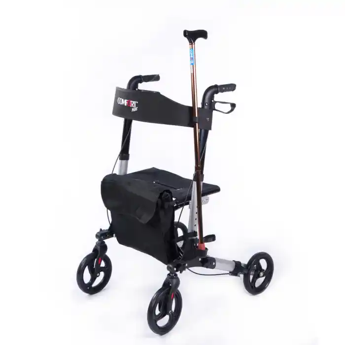 Comfort Plus Rolatör Yürüteç Gümüş | Alüminyum Gövde, Oturmalı, Katlanabilir ve Frenli DM-9102