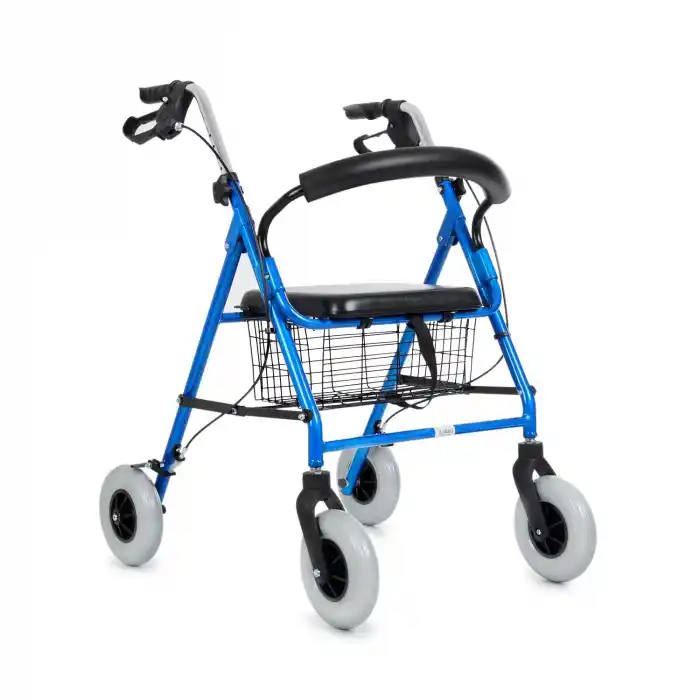 Comfort Plus Rolatör Yürüteç | Kalın Tekerlekli, 360° Dönebilen, Katlanabilir Alüminyum Gövde DY049146L