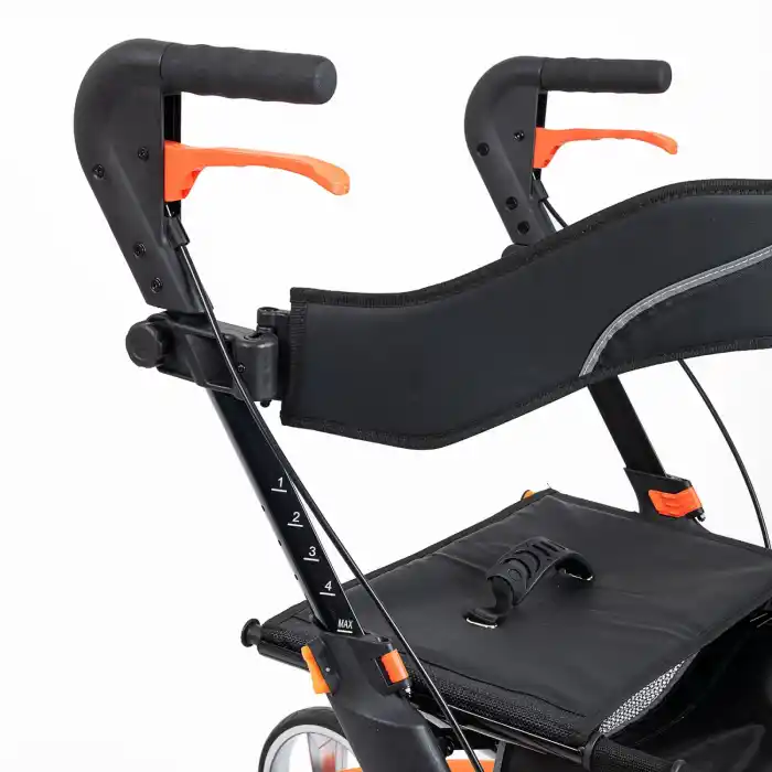 Comfort Plus Rolatör Yürüteç Turuncu | Alüminyum Gövde, 7 PVC Tekerlekli, Katlanabilir ve Frenli DY049147L