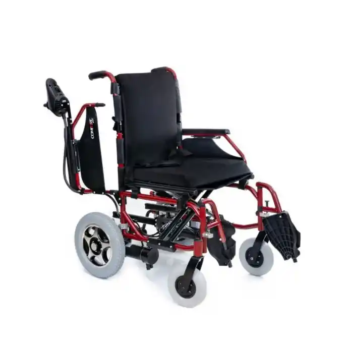 Comfort Plus Akülü Tekerlekli Sandalye Bordo | 340W Motor, Katlanabilir Çelik Şase, 120 kg Taşıma Kapasiteli Escape LX