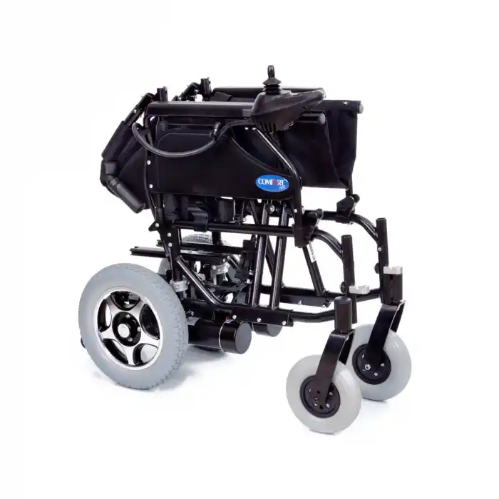 Comfort Plus Akülü Tekerlekli Sandalye Siyah | 340W Motor, Katlanabilir Çelik Şase, 120 kg Taşıma Kapasiteli Escape LX