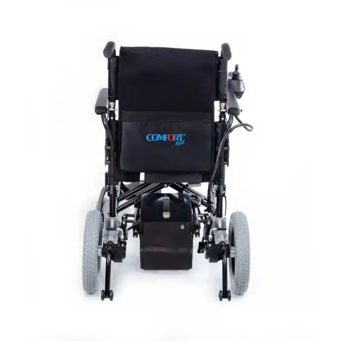 Comfort Plus Akülü Tekerlekli Sandalye Siyah | 340W Motor, Katlanabilir Çelik Şase, 120 kg Taşıma Kapasiteli Escape LX