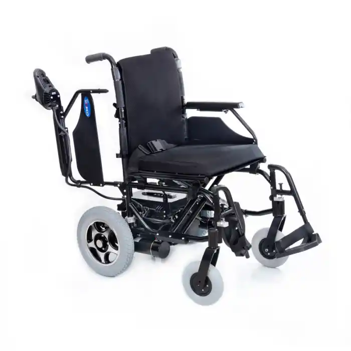 Comfort Plus Akülü Tekerlekli Sandalye Siyah | 340W Motor, Katlanabilir Çelik Şase, 120 kg Taşıma Kapasiteli Escape LX