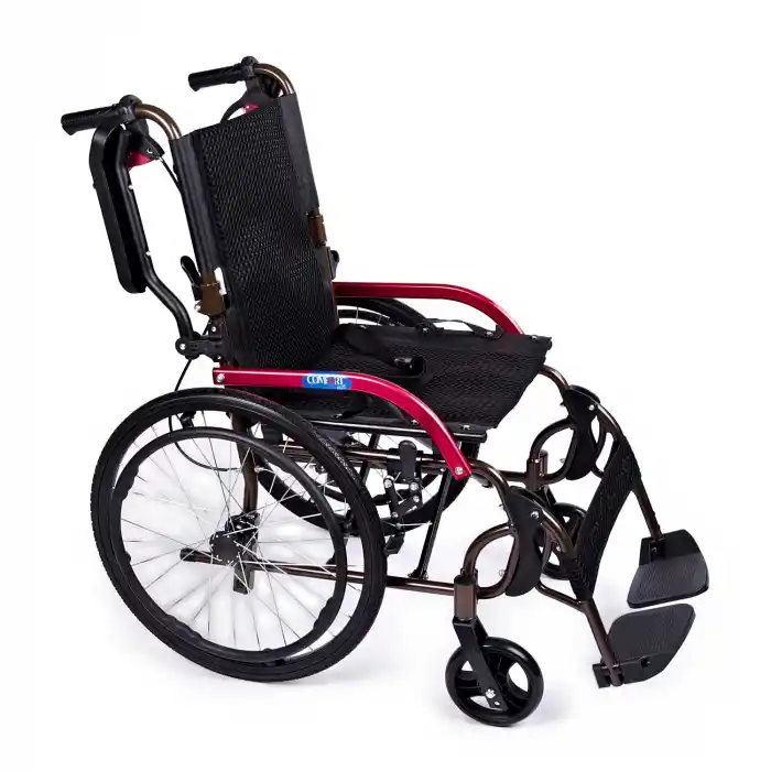 Comfort Plus Transfer Tekerlekli Sandalye | Alüminyum Gövde, Kompakt Yapı, Refakatçi Frenli GK863LAJ-20 Jet Black