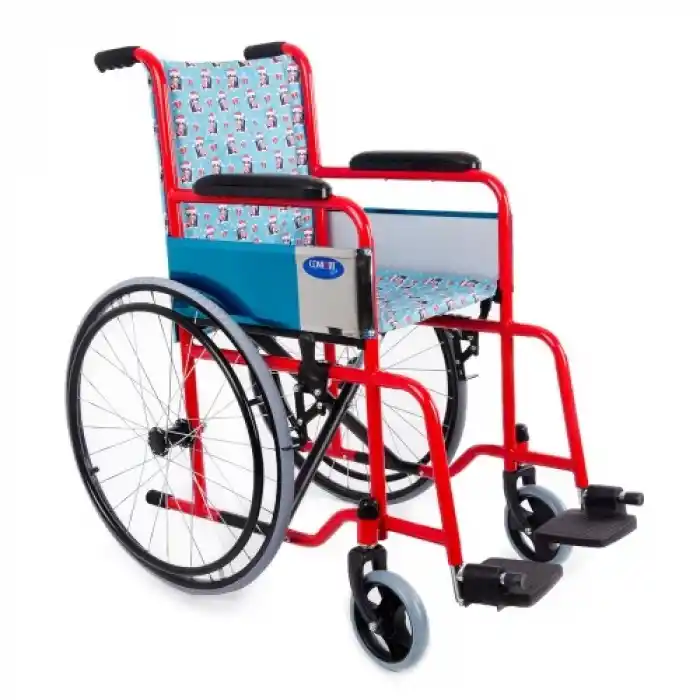 Comfort Plus Çocuk Tekerlekli Sandalye | Çelik Şase, Dolgu Tekerlekli, Sabit Kolçaklı, KY802