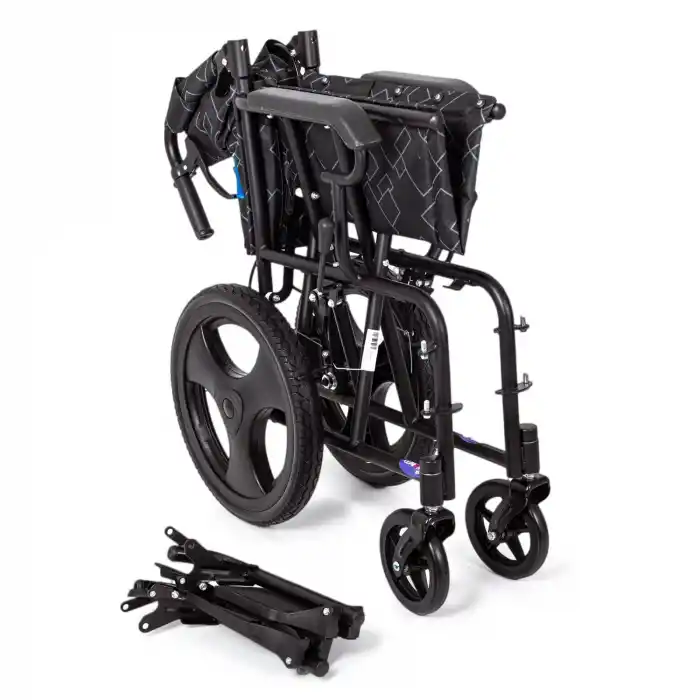 Comfort Plus Transfer Tekerlekli Sandalye | Kompakt Yapı, Refakatçi Frenli, Emniyet Kemerli KY8711-16