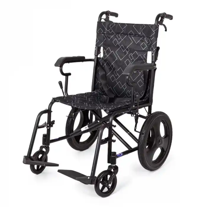 Comfort Plus Transfer Tekerlekli Sandalye | Kompakt Yapı, Refakatçi Frenli, Emniyet Kemerli KY8711-16