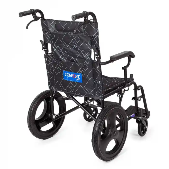 Comfort Plus Transfer Tekerlekli Sandalye | Kompakt Yapı, Refakatçi Frenli, Emniyet Kemerli KY8711-16