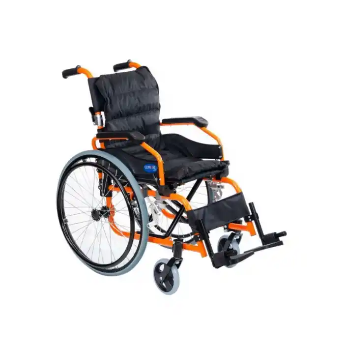 Comfort Plus Çocuk Tekerlekli Sandalye Turuncu&Siyah | Alüminyum Şase, Katlanabilir Yapı, Temizlenebilir Döşeme KY980LA-35