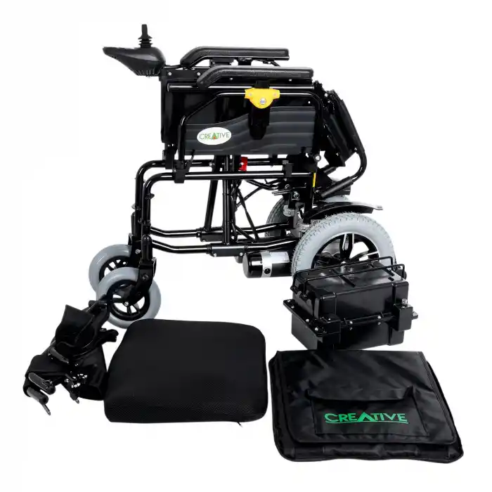 Creative Akülü Tekerlekli Sandalye | 2x320W Motion Tech Motor, Katlanabilir Çelik Şase, Ayarlanabilir Kolçaklı CR-2023