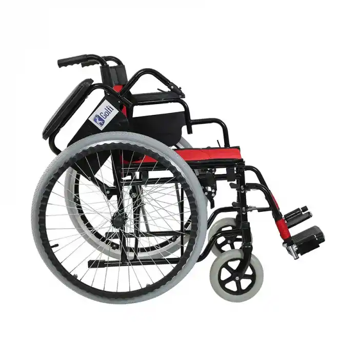 Golfi Standart Manuel Tekerlekli Sandalye | Çelik Gövde, Katlanabilir Yapı, PVC ve PNU Tekerlek G103