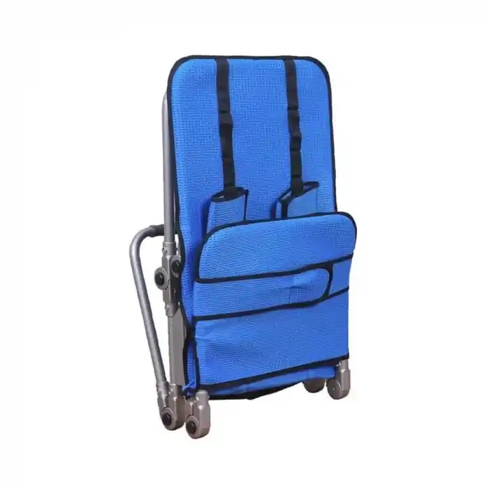 Metal Engelli Banyo Yıkama Sandalyesi Mavi | Ayarlanabilir Yükseklik ve Açı Özelliği 155 cm