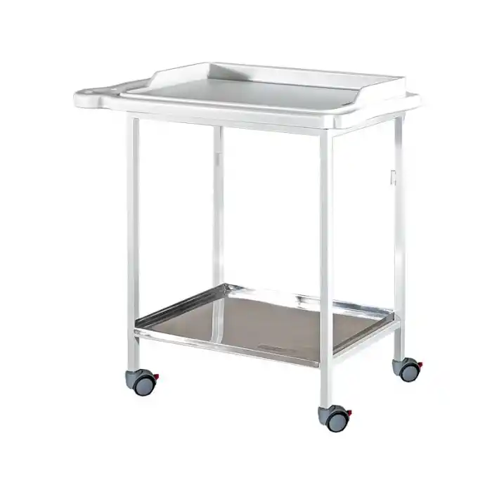 Pansuman Arabası | ABS Üst ve Paslanmaz Alt Tezgahlı, Antibakteriyel Metal Gövde, Antistatik Tekerlekli E-238/A