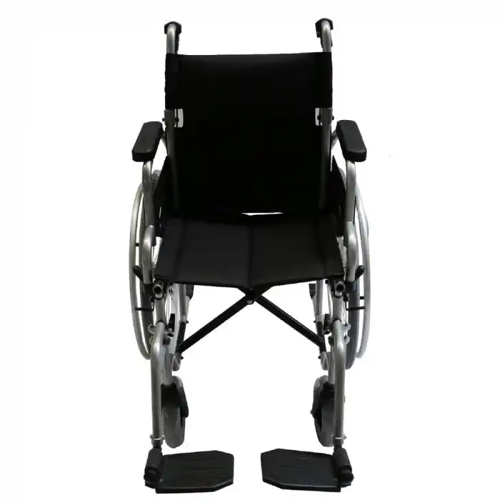 Poylin Refakatçi Frenli Manuel Tekerlekli Sandalye | Katlanabilir Çelik Şase, 40 cm Oturma Genişliği, Antibakteriyel Döşemeli P120