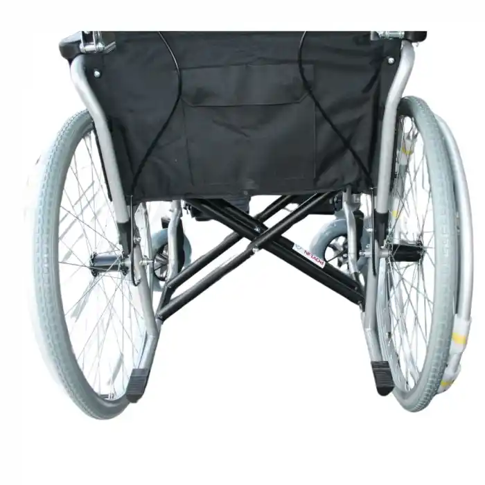 Poylin Refakatçi Frenli Manuel Tekerlekli Sandalye | Katlanabilir Çelik Şase, 50 cm Oturma Genişliği, Antibakteriyel Döşemeli P120