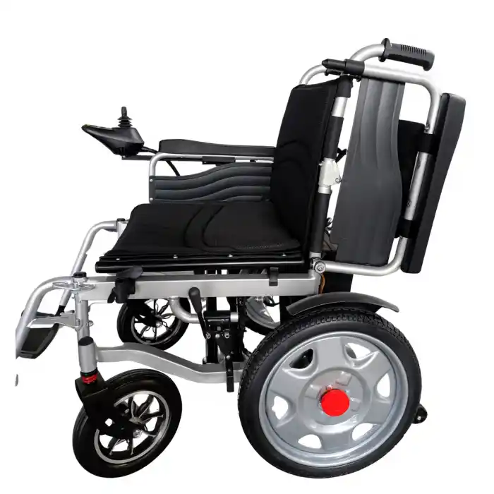 Poylin P200E Katlanabilir Akülü Tekerlekli Sandalye | Çelik Gövde, 120 kg Taşıma Kapasiteli, Elektromanyetik Frenli