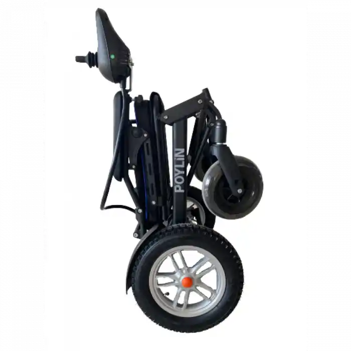 Poylin Akülü Tekerlekli Sandalye | Katlanabilir Çelik Şase, Çift Yön Joystick P205