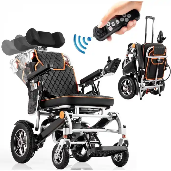 Poylin Akülü Tekerlekli Sandalye | Katlanabilir Alüminyum Şase, Sırt Yatırmalı P206