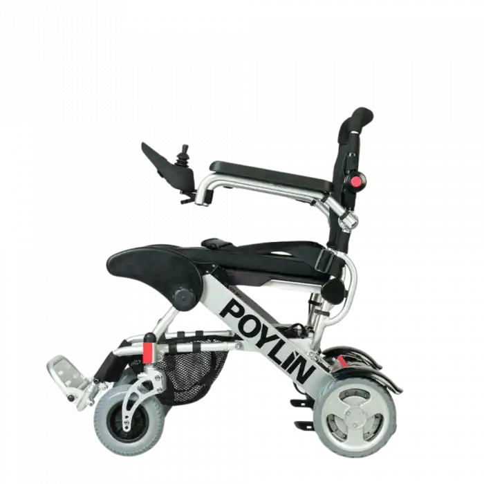 Poylin Akülü Tekerlekli Sandalye | Katlanabilir Alüminyum Şase, Sırt Kırılabilir P207
