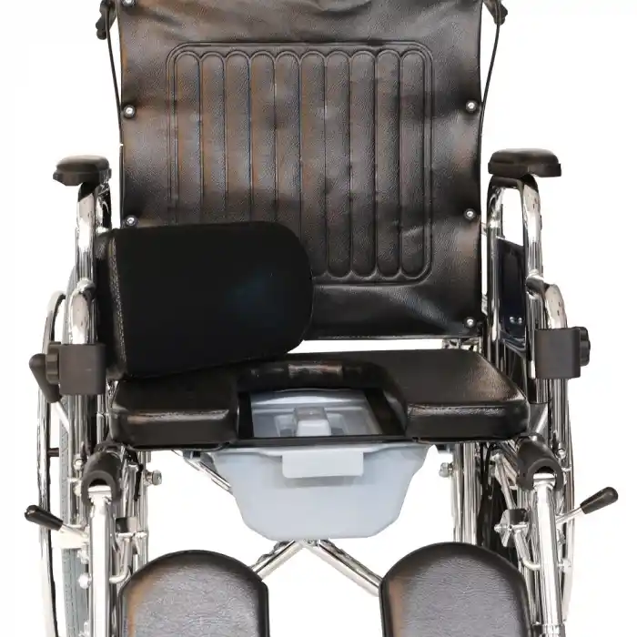 Poylin Banyo Tuvalet Sandalyesi | Sırt Yatar, Ayak Kalkar, Katlanabilir Çelik Gövde P615