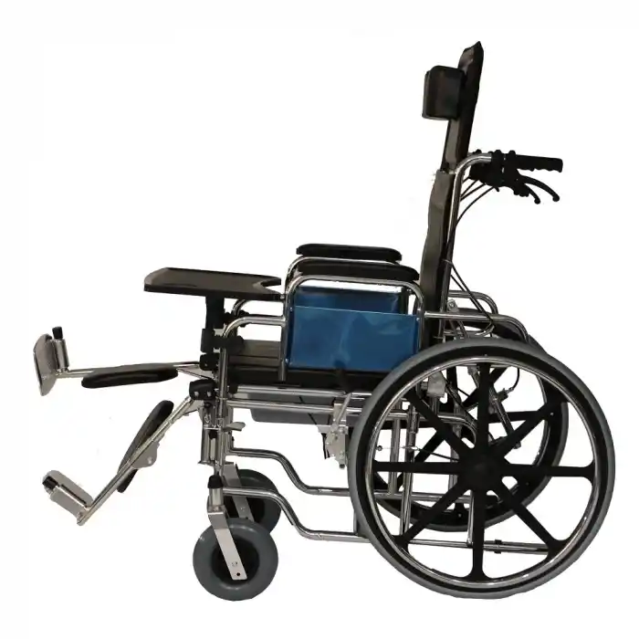 Poylin Banyo Tuvalet Sandalyesi | Sırt Yatar, Ayak Kalkar, Katlanabilir Çelik Gövde P615